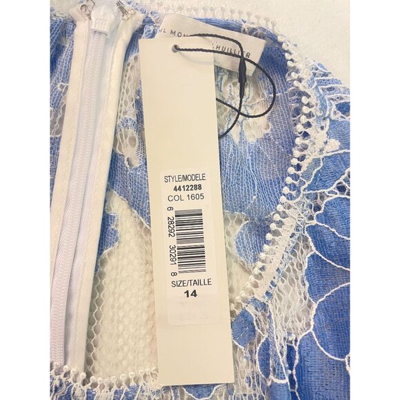 ML MONIQUE LHUILLIER Floral Print Lace Mini Dress Size 14 Fits 12 NWT - Picture 6 of 7